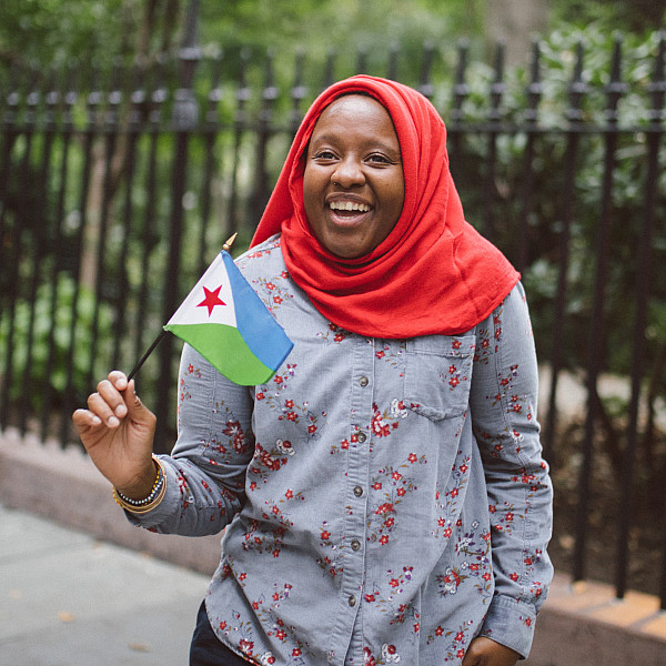 Kadidiatou Magassa ’13 with Djibouti flag