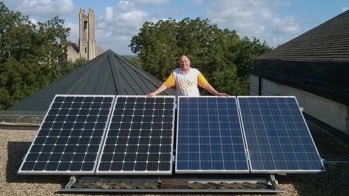 Dr. John Ore with Fine Arts solar array