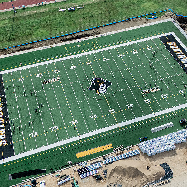 May: Turf inlay installation