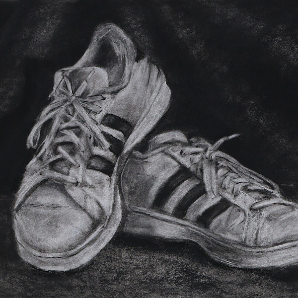 Audrey Leflore, Everyday Shoes, Charcoal, 18 x 24," Drawing I, Instructor: Kristen Van Patten