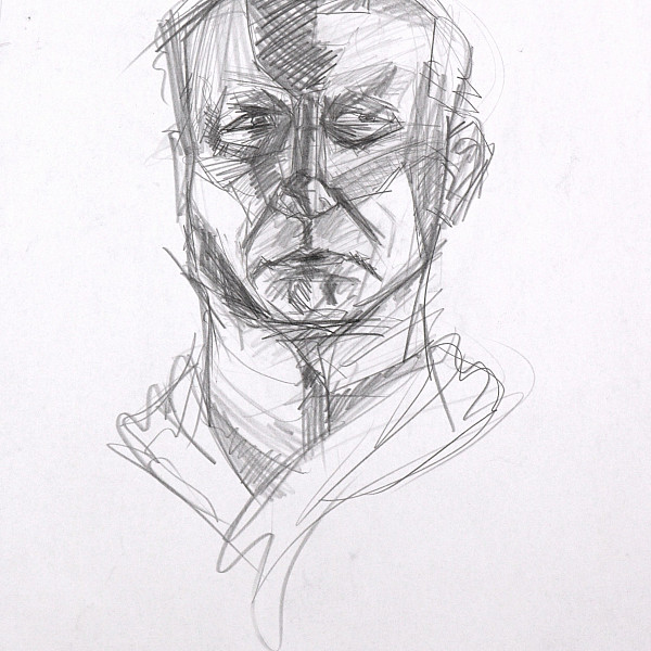 Lily Loose, Drawing of a Head, Graphite, Drawing II, Instructor: Victoria Star Varner