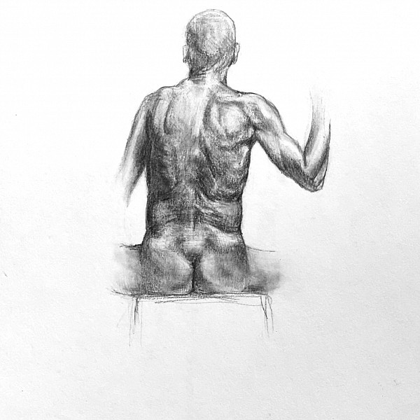 Lauren Muskara, Russian Man, Graphite, 11 x 8.5, 2020, Drawing III remote, Instructor: Victoria Star Varner