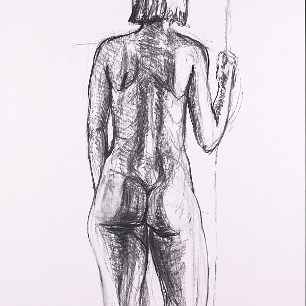Mattie Wesoloski, Figure Study, charcoal on paper, 36 x 24, 2020, Drawing III, Instructor: Victoria Star Varner