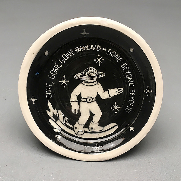 Kari Darr, Gone Beyond Dessert Dish, Ceramic, Intermedia Seminar: Ceramics, Instructor: Ron Geibel
