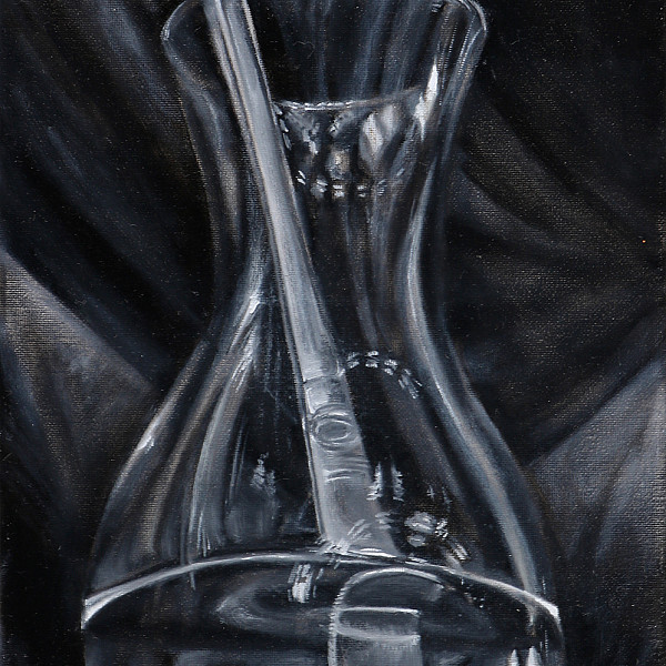 Mattie Mintline-Wisniewski, Knife in Glass, Oil on canvas, 12 x 10," Representational Painting, Instructor: Victoria Star Varner