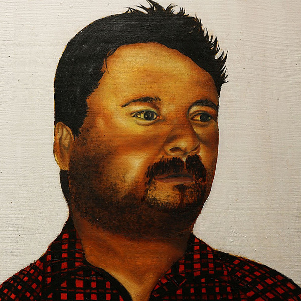 Ana Olvera, Portraits of Ana, Dad, Jessica, oil on panel, 5.5 x 5.5 each, 2020, Intermedia Seminar, Instructor: Victoria Star Varner