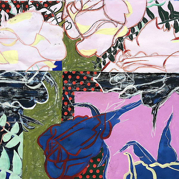 Summer Elliott, Forget Me Not, acrylic on paper, 42 x 58.5, Drawing III, Instructor: Victoria Star Varner