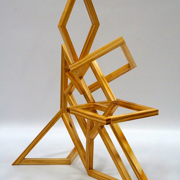 Linh Nguyen, Untitled, Wood, Stain, 20 x 8 x 20, Abstract Sculpture, Instructor: Mary Visser