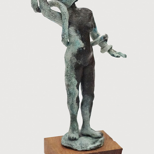 Calie Bell, Way Of The Serpent, Bronze, 7" x 4" x 9," Figurative Sculpture, Instructor: Mary Visser