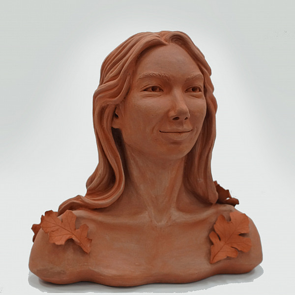 Ila Dannelley, Self Portrait, Ceramic, 16" x 10" x 17," Figurative Sculpture, Instructor: Mary Visser