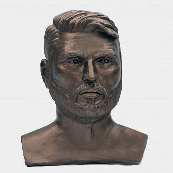 Jack Doloszycki, Self Portrait, Ceramic, 15" x 10" x 14," Figurative Sculpture, Instructor: Mary Visser