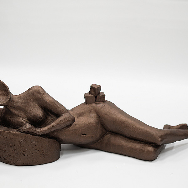 Mattie Mintline-Wisniewski, A Spoon of Sugar, Ceramic, 23" x 8" x 7," Figurative Sculpture, Instructor: Mary Visser