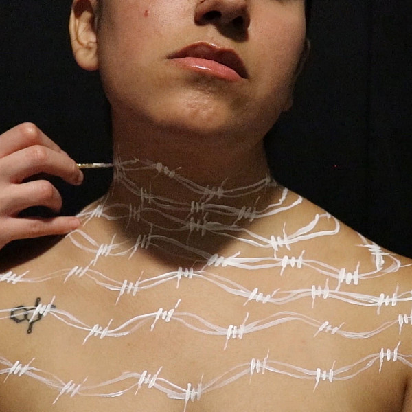 Maria Garcia, Constrenidos 1, Photo Still from Video, Intermedia Capstone, Victoria Star Varner