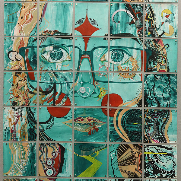 Ana Olvera, Modularity, Oil on Canvas Panels, Intermedia Capstone, Victoria Star Varner