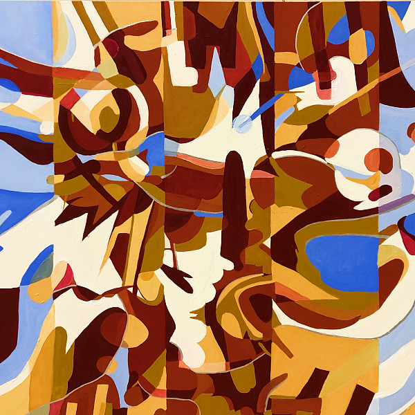 Summer Elliott, Dynamism, Oil and silver leaf on canvas, Intermedia Capstone, Victoria Star Varner