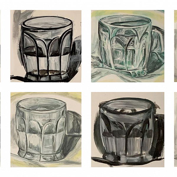IsabellaRichey, Cups, Acrylic on panels, Intermedia Seminar, Victoria Star Varner