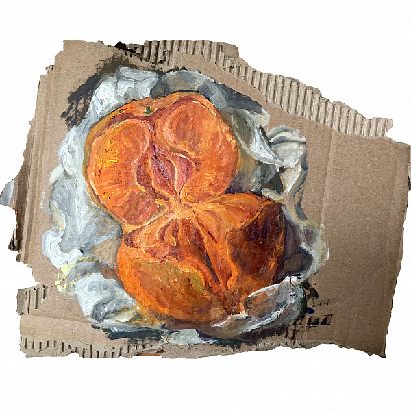 Mattie Mint, untitled, oil on cardboard, 2021, Intermedia Seminar, Victoria Star Varner
