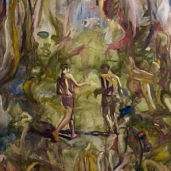 Olivia Gray, Realms, Oil on Rives BFK paper, Intermedia Seminar, Victoria Star Varner