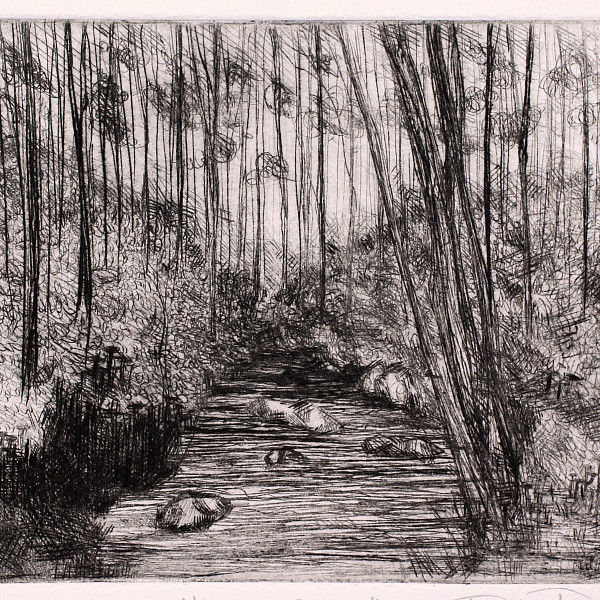 Rebecca Butterworth, Gap Creek, Drypoint, Printmaking, Daulton