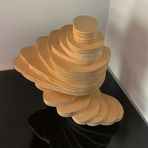 Alison Skinner, Spiral, Baltic Birch, Abstract Sculpture, Mary Visser
