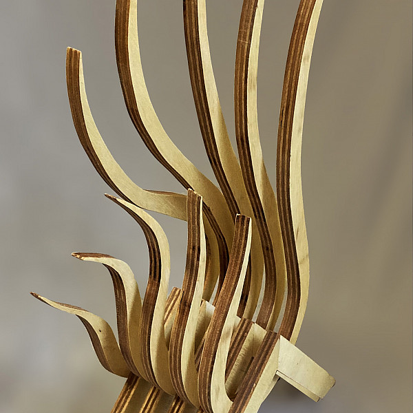 Hannah Chock, Flame, Baltic Birch, Abstract Sculpture, Mary Visser