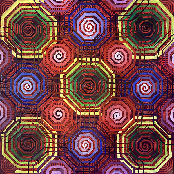 HannahChock, Discordant Mindscape, Oil on panel, Abstract Painting, Victoria Star Varner