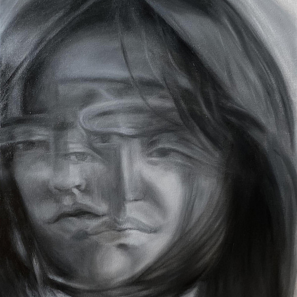 Chandler Curtsinger, Self Portrait, Oil on Canvas, Representational Painting, Victoria Star Varner