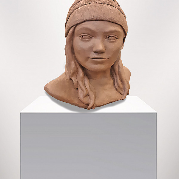Mary Alverson, Self Portrait, Clay, Figurative Sculpture, Mary Visser
