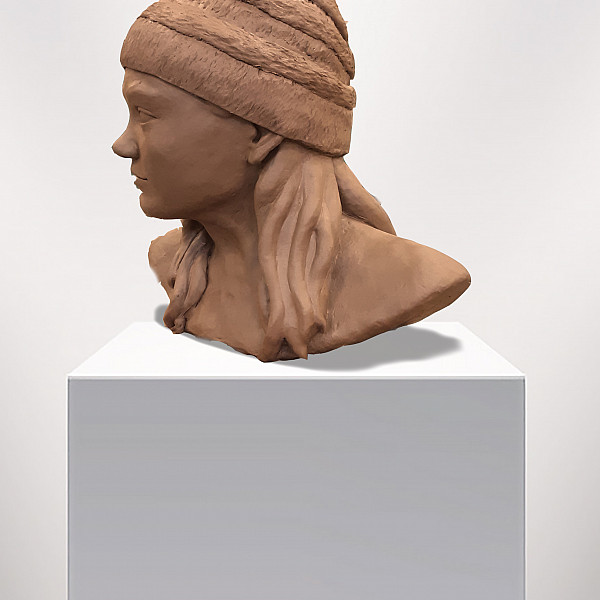 Mary Alverson, Self Portrait, Clay, Figurative Sculpture, Mary Visser