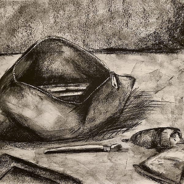 Oskar Brian, Untitled, Charcoal, Drawing 1, Kristen Van Patten