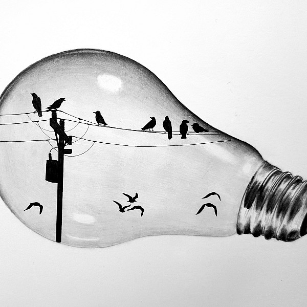 Linh Nguyen, Metaphorical Self Portrait, Graphite and Charcoal, Drawing 1, Ron Geibel