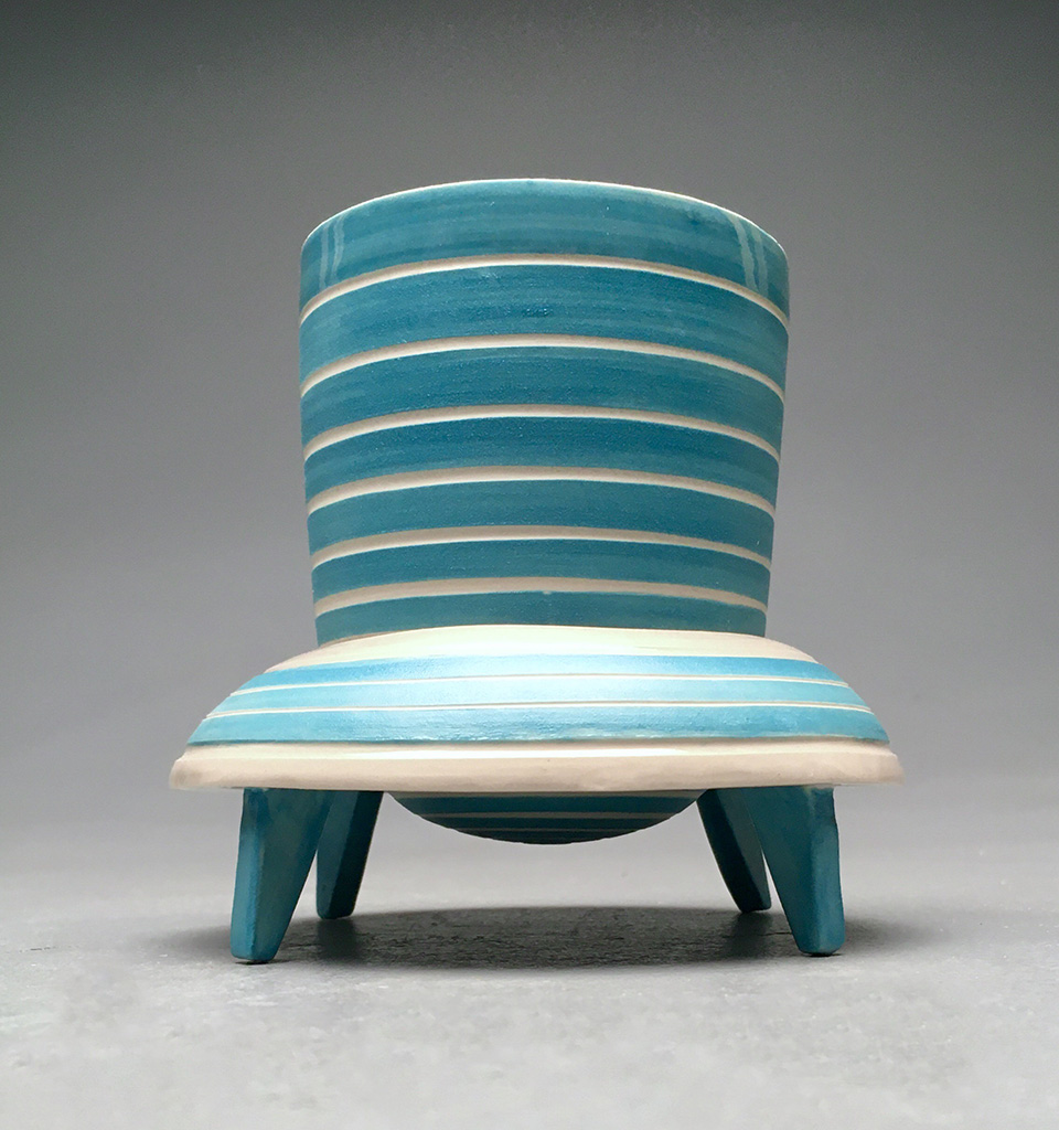 Kari Darr, Retro Teal Rocket Cup, Stoneware, 2020