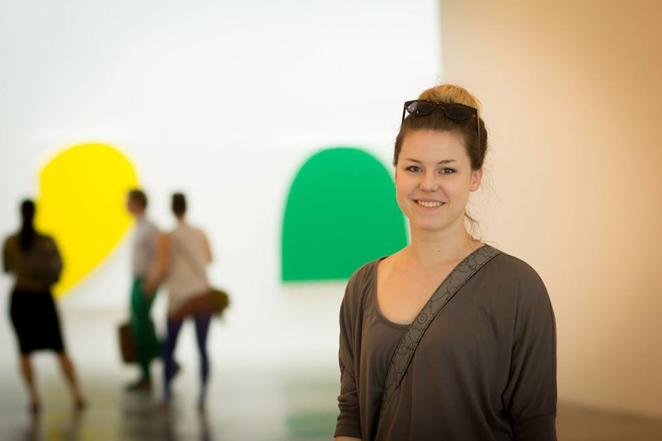 Nikki Grona at Ellsworth Kelly exhibit, Matthew Marks Gallery