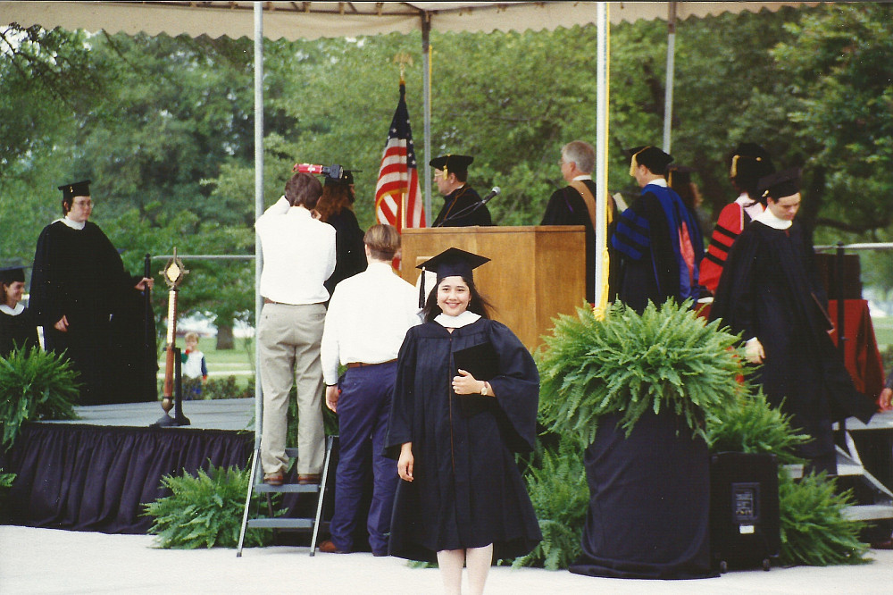 Madge Vasquez at the 1994 SU Commencement Convocation Ceremony.