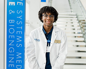 Karim Clarke '26 participated in the Houston Methodist Research Institute internship program in 2023 thanks to funding secured through th...