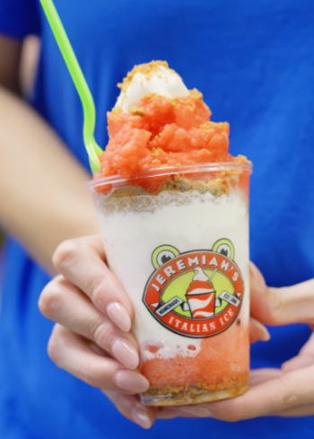 Pre-packaged, seven-ounce servings of Jeremiah's Italian Ice are available at The Cove in a variety of flavors. 