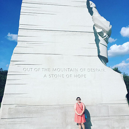 Kellogg with the Martin Luther King, Jr. Memorial during her congressional internship.