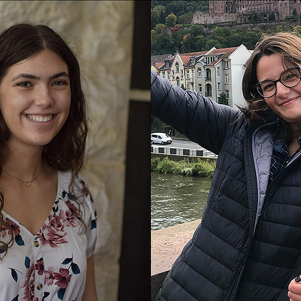 Catherine Hiebel ’22 and Melina Boutris ’22
