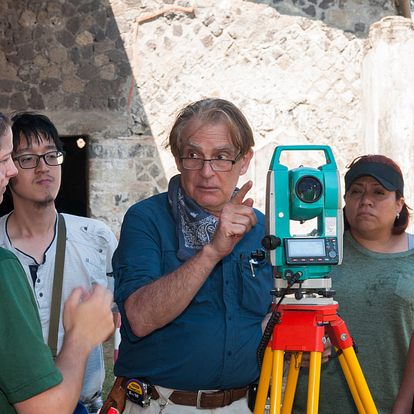 Professor of Art and Art History and Chair of Art History Thomas Noble Howe on site in Italy.