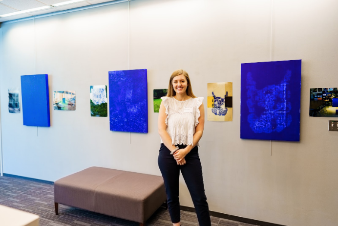 Kati Hellmer's Indices in Ultramarine series presented at Southwestern's 2019 Research and Creati...