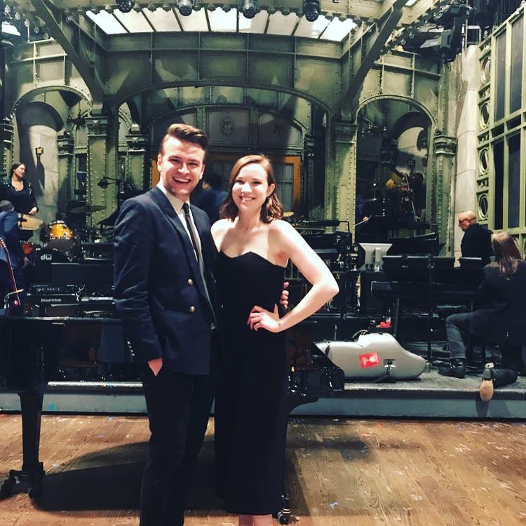 Hailee Williams '17 poses on the SNL set