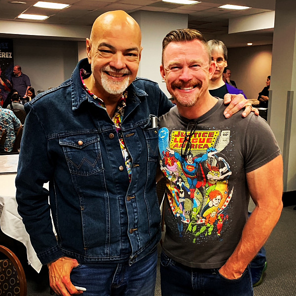 Andy Miller (right) with one of his favorite comic book authors