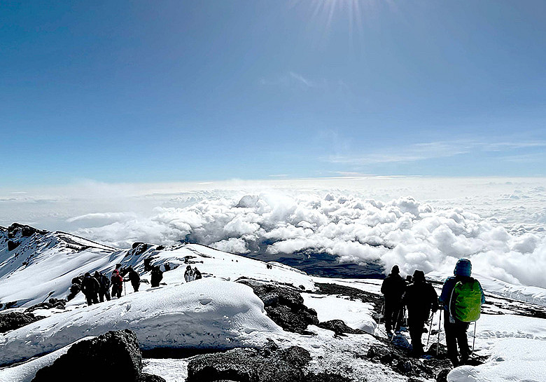 Southwestern students atop Mount Kilimanjaro