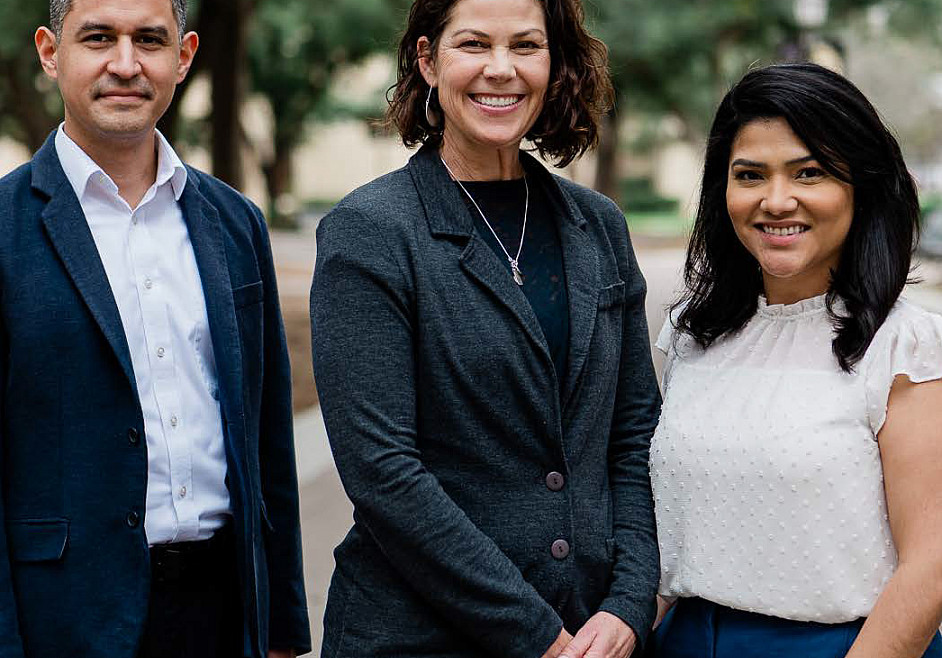 Adrian Ramirez, Dr. Laura Senio Blair, and Amalia Merino