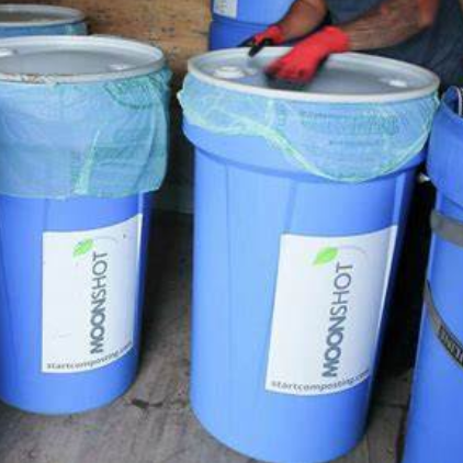 Moonshot Bin being transported for composting