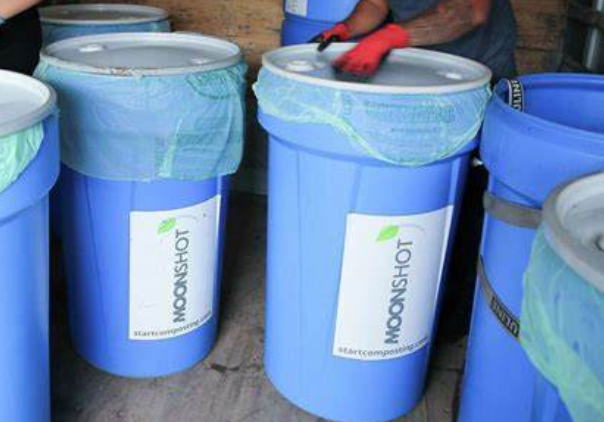 Moonshot Bin being transported for composting